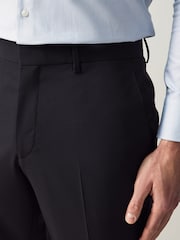 Zwart - BOSS Regular Fit Wool Trousers - Image 2 of 4