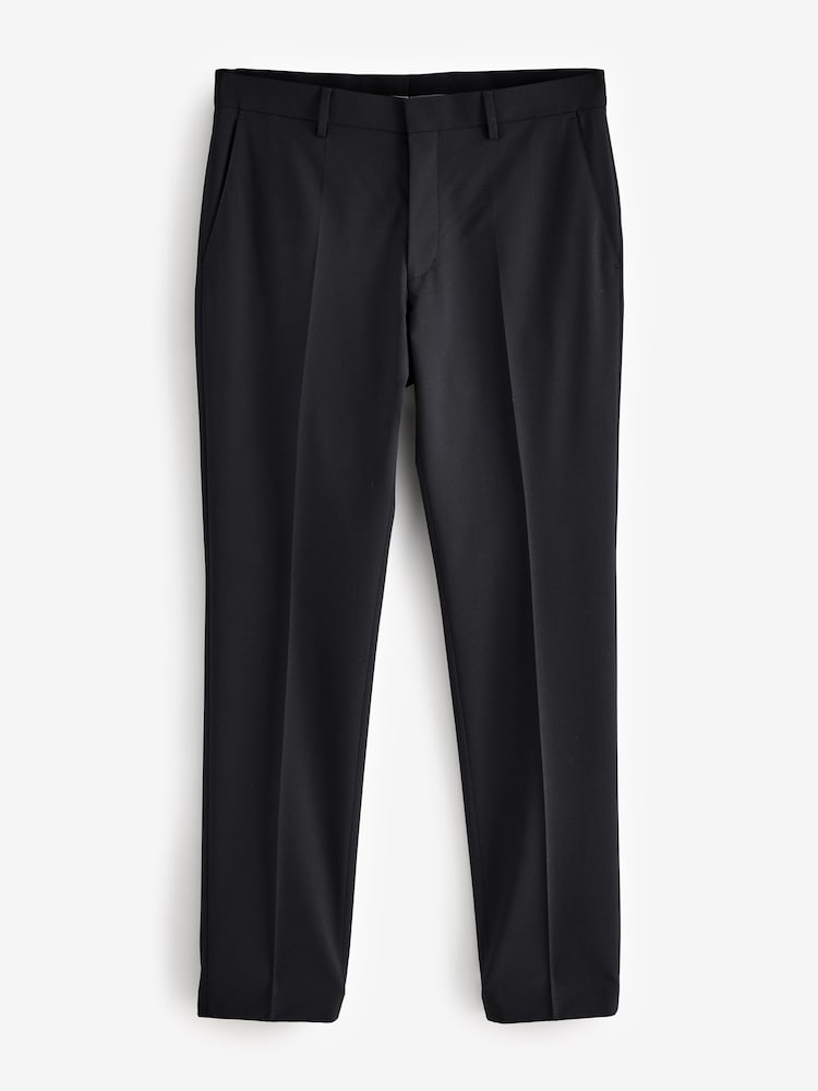 Zwart - BOSS Regular Fit Wool Trousers - Image 4 of 4