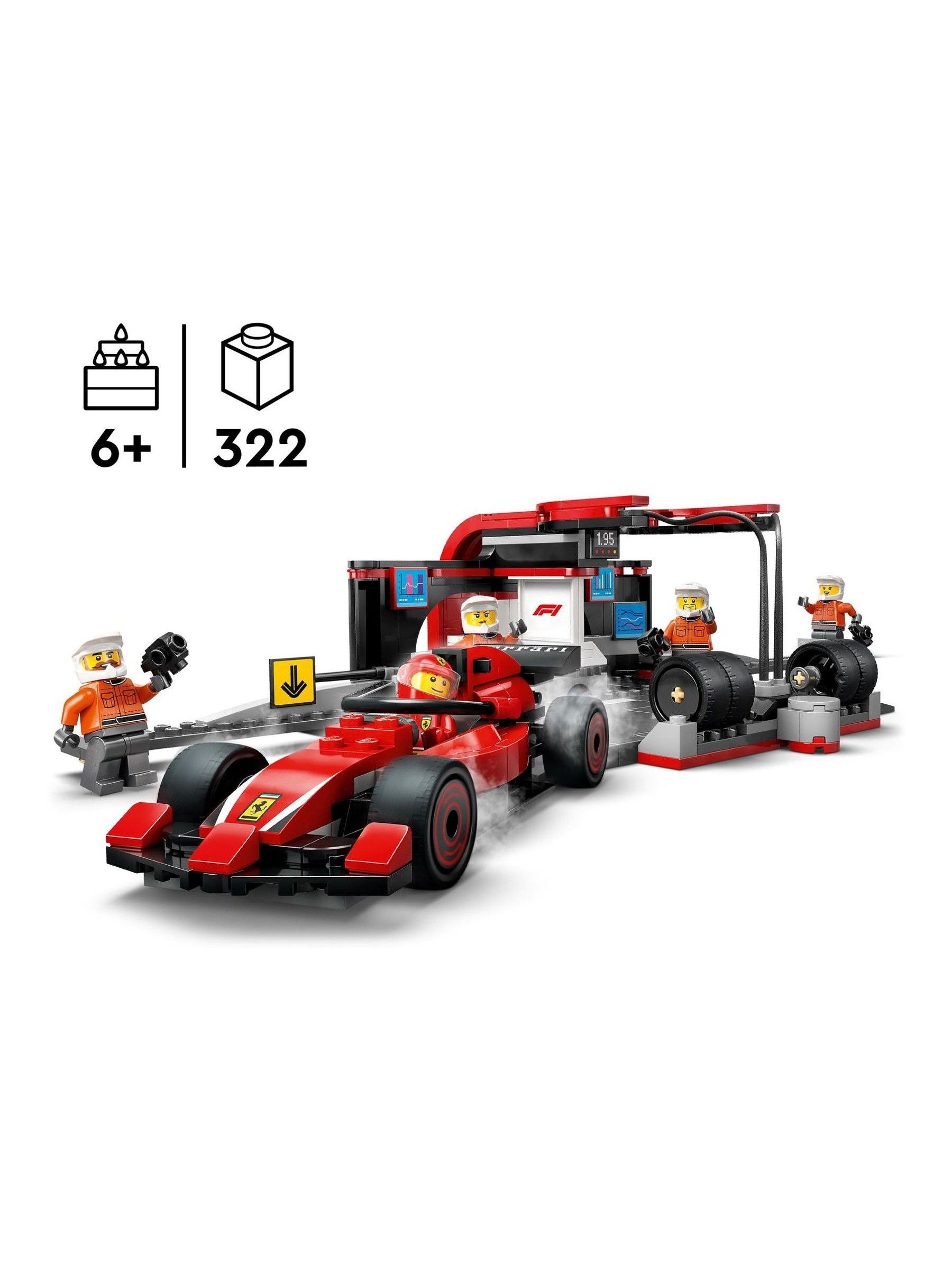 Buy LEGO City F1 Pit Stop And Pit Crew with Ferrari Car 60443 from
