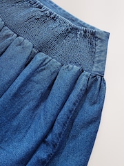 Mid Blue Puffball Midi Denim Skirt - Image 8 of 8
