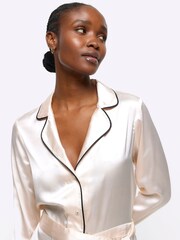 River Island Pink Satin Pyjamas Jumpsuit - Image 3 of 4
