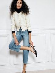 River Island Blue High Rise Slim Straight Non-Stretch Jeans - Image 2 of 5