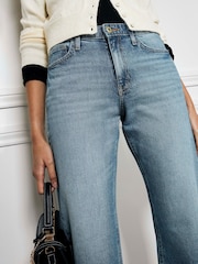 River Island Blue High Rise Slim Straight Non-Stretch Jeans - Image 3 of 5