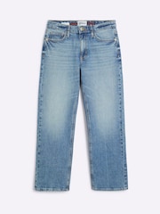 River Island Blue High Rise Slim Straight Non-Stretch Jeans - Image 4 of 5