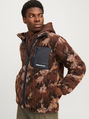 JACK & JONES Printed Teddy Fleece Jacket - Изображение 1 из 6