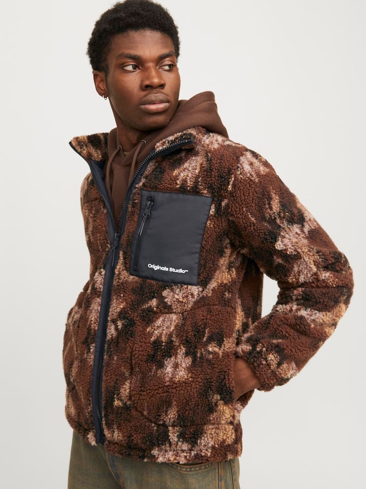 JACK & JONES Printed Teddy Fleece Jacket - Изображение 1 из 6