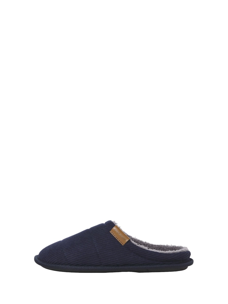 JACK & JONES Blue Corduroy Mule Slippers - Image 1 of 4