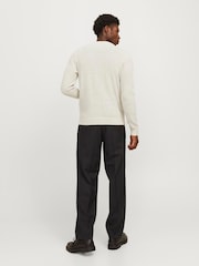 JACK & JONES White Cable Knit Crew Neck Jumper - Image 2 of 5