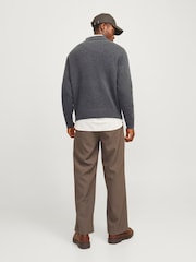 JACK & JONES Grey Long Sleeve Polo Knitted Jumper - Image 2 of 5