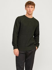JACK & JONES Green Crew Neck Knitted Jumper - Image 1 of 4