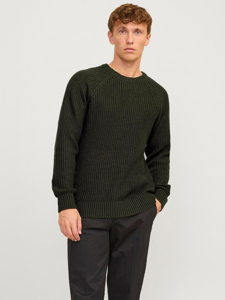 JACK & JONES Green Crew Neck Knitted Jumper - Image 1 of 4