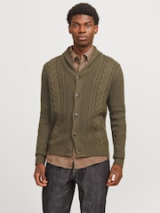 Зелений - Кардигани Jack & Jones Cable Knit Shawl Collar - Image 1 of 7