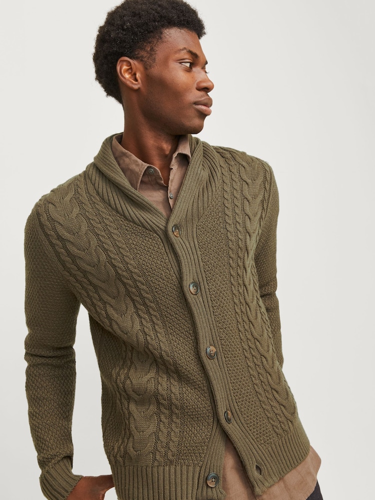 Зелений - Кардигани Jack & Jones Cable Knit Shawl Collar - Image 2 of 7
