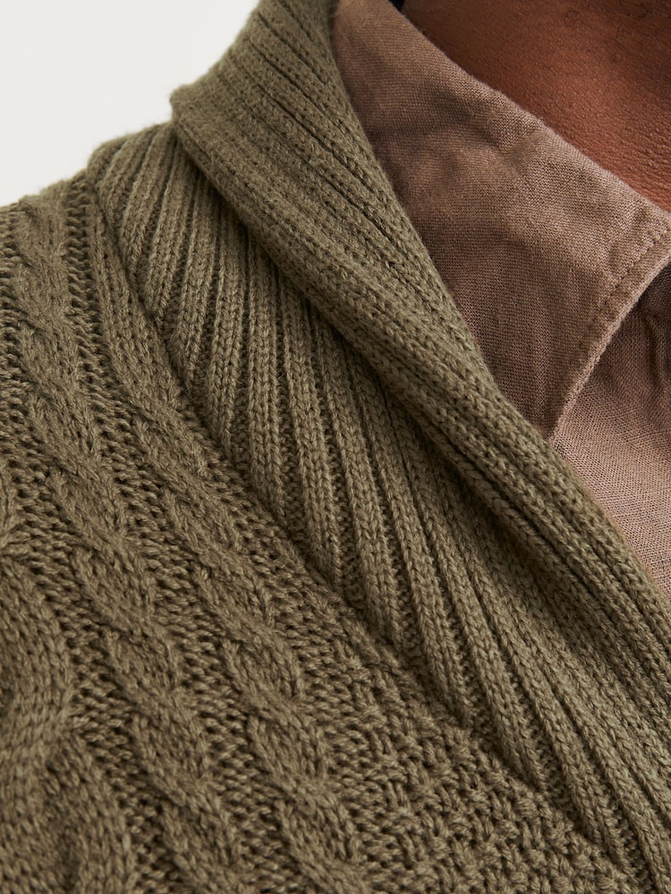 Зелений - Кардигани Jack & Jones Cable Knit Shawl Collar - Image 3 of 7