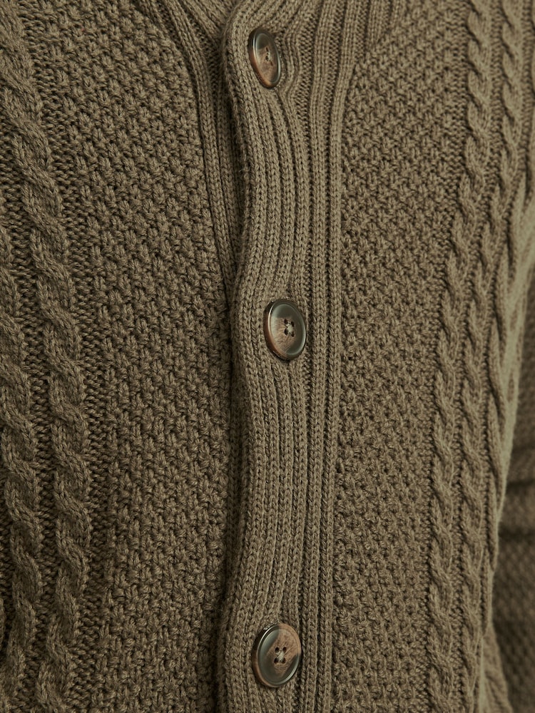 Зелений - Кардигани Jack & Jones Cable Knit Shawl Collar - Image 4 of 7