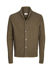 Зелений - Кардигани Jack & Jones Cable Knit Shawl Collar - Image 7 of 7