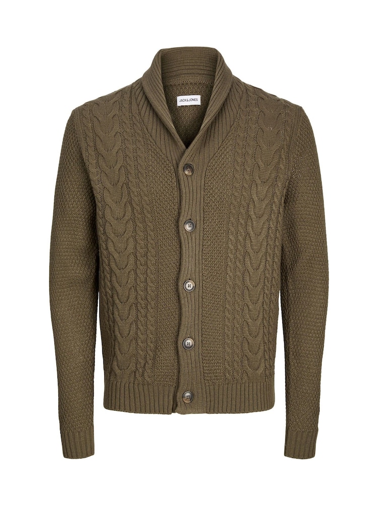 Зелений - Кардигани Jack & Jones Cable Knit Shawl Collar - Image 7 of 7