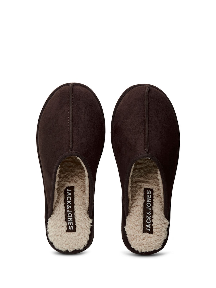 JACK & JONES Brown Microfibre Slippers - Image 3 of 5