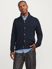 Sininen - Jack & Jones Cable Knit huivikaulus Neuletakki - Kuva 1 / 7