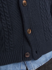 Sininen - Jack & Jones Cable Knit huivikaulus Neuletakki - Kuva 3 / 7