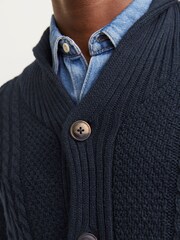 Sininen - Jack & Jones Cable Knit huivikaulus Neuletakki - Kuva 6 / 7