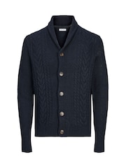 Sininen - Jack & Jones Cable Knit huivikaulus Neuletakki - Kuva 7 / 7