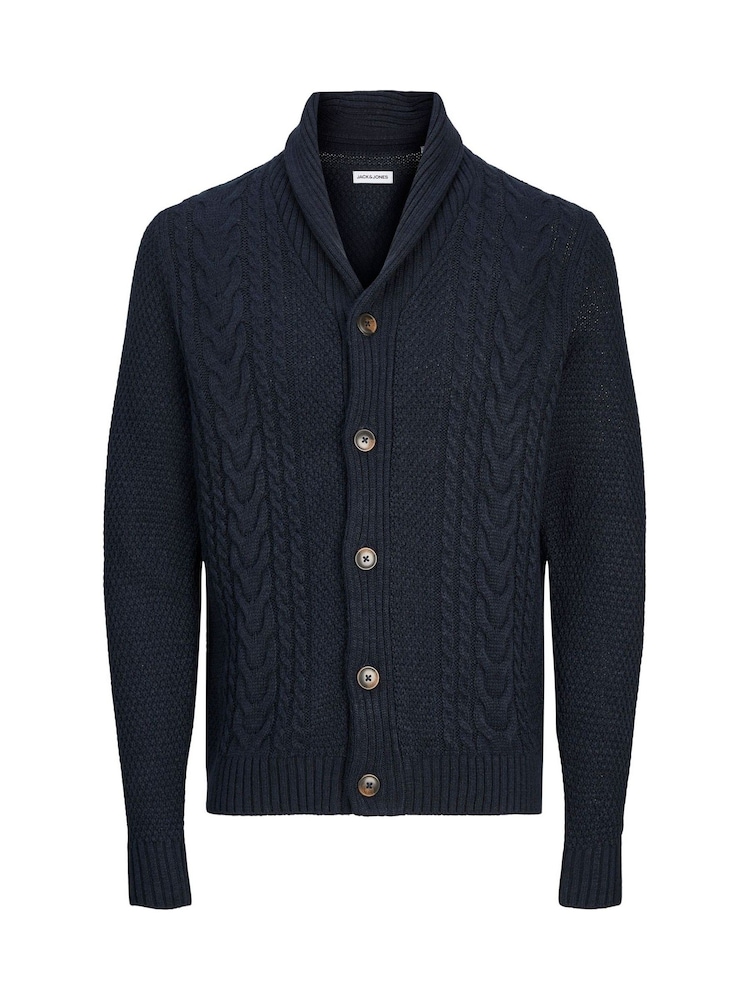 Sininen - Jack & Jones Cable Knit huivikaulus Neuletakki - Kuva 7 / 7
