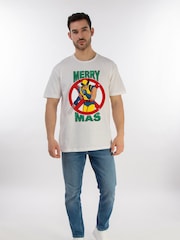 Brands In White Mens Marvel X-Men Merry Christmas 100% Cotton T-Shirt - Image 2 of 4