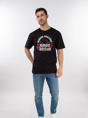 Brands In Black 100% Cotton Netflix Stranger Things Upside Down Christmas Mens T-Shirt - Image 2 of 4