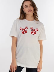 Brands In White Women Boyfriend Fit Disney Mickey Mouse Candies 100% Cotton T-Shirt - Image 1 of 4