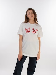 Brands In White Women Boyfriend Fit Disney Mickey Mouse Candies 100% Cotton T-Shirt - Image 2 of 4
