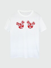 Brands In White Women Boyfriend Fit Disney Mickey Mouse Candies 100% Cotton T-Shirt - Image 3 of 4