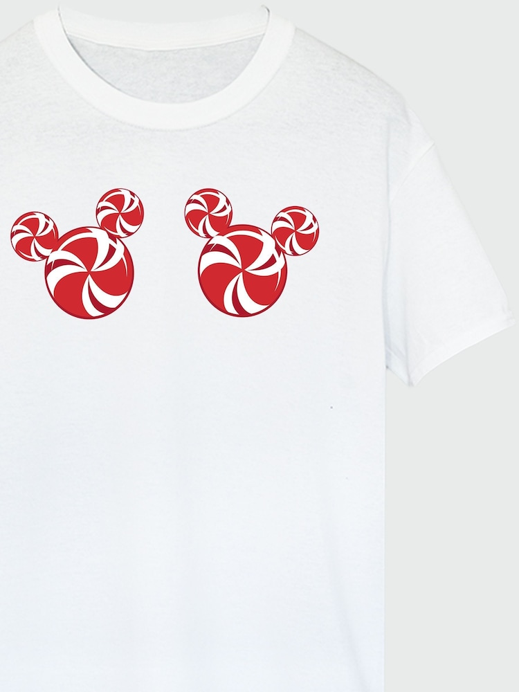 Brands In White Women Boyfriend Fit Disney Mickey Mouse Candies 100% Cotton T-Shirt - Image 4 of 4
