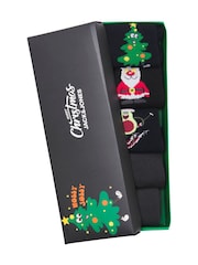 JACK & JONES Blue Christmas Socks 5 Pack - Image 1 of 4