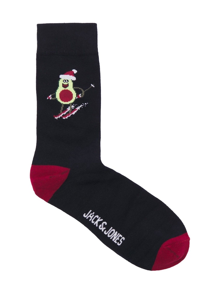 JACK & JONES Blue Christmas Socks 5 Pack - Image 4 of 4