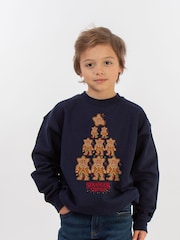 Brands In Blue Boys Netflix Stranger Things Christmas Gingerbread Sweatshirt - Image 2 of 4