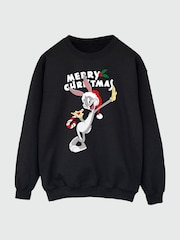 Brands In Black Men Looney Tunes Bugs Bunny Merry Christmas Sweatshirt - Image 3 of 4