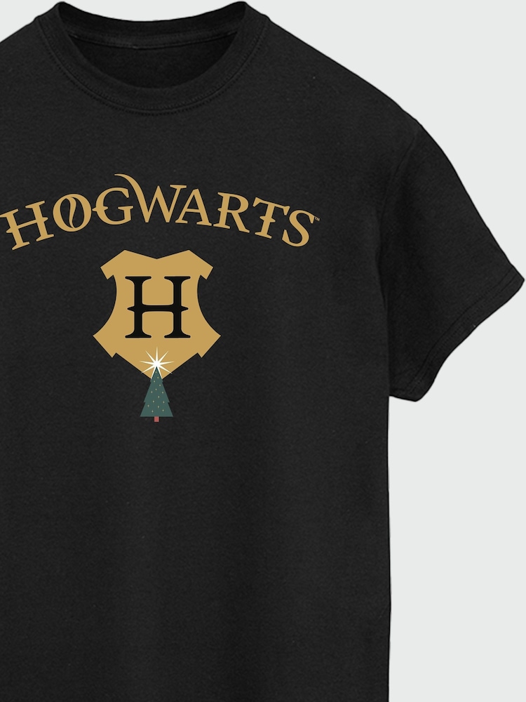 Brands In Black 100% Cotton Boyfriend Fit Harry Potter Hogwarts Womens T-Shirt - Image 4 of 4