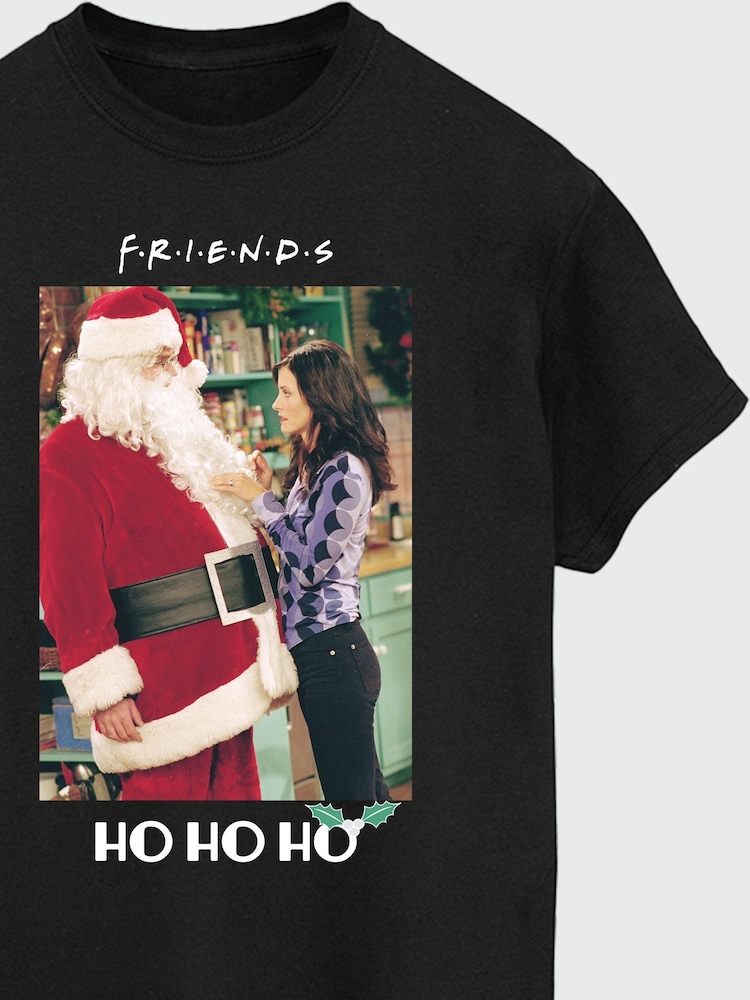 Brands In Black 100% Cotton Boyfriend Fit Friends Ho Ho Ho Womens T-Shirt - Image 4 of 4 Brands In Black 100% Cotton Boyfriend Fit Friends Ho Ho Ho Womens T-Shirt - Image 4 of 4