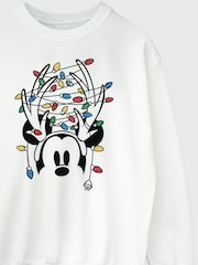 Brands In White Women Disney Mickey Mouse Christmas Lights Sweatshirt - Image 4 of 4