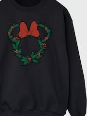 Brands In Black Women Disney Minnie Mouse Christmas Wreath Sweatshirt - Image 4 of 4