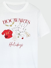 Brands In White Women Boyfriend Fit Harry Potter Hogwarts Christmas 100% Cotton T-Shirt - Image 4 of 4