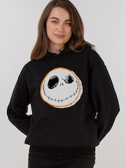 Brands In Black Women Disney The Nightmare Before Christmas Face Hoodie - Image 1 of 4