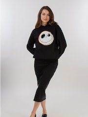 Brands In Black Women Disney The Nightmare Before Christmas Face Hoodie - Image 2 of 4