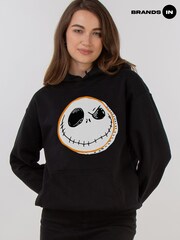Brands In Black Disney The Nightmare Before Christmas Face Womens Hoodie - Image 1 of 6