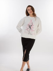 Brands In White Disney The Nightmare Before Christmas Tree Womens Sweatshirt - Image 2 of 4