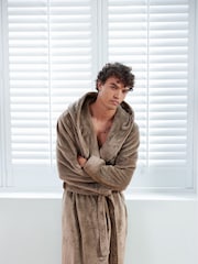 Chelsea Peers Brown Fleece Dressing Gown Dressing Gown - Image 3 of 5