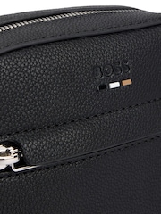 BOSS Black Grained Faux Fur Leather Reporter Bag - Image 3 of 7