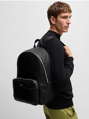 BOSS Black Grained Faux-Leather Backpack - Image 5 of 5