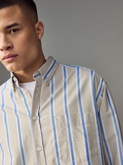 HUGO Natural Oversized fit Button Down Oxford 100% Cotton Shirt - Image 3 of 4